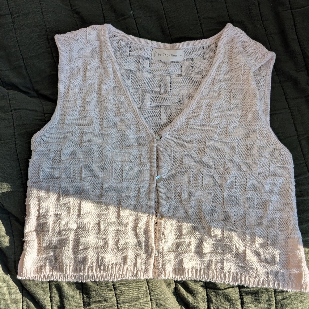Cream Crochet By Together Top Size M